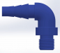 Preview: Winkel 3/8" Schlauch - G 1/4" Gewinde blau RAL 5007 PVC